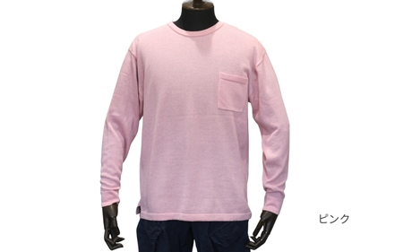 ブリージング丸首長袖プルオーバー ピンク XL |五泉市 プルオーバー