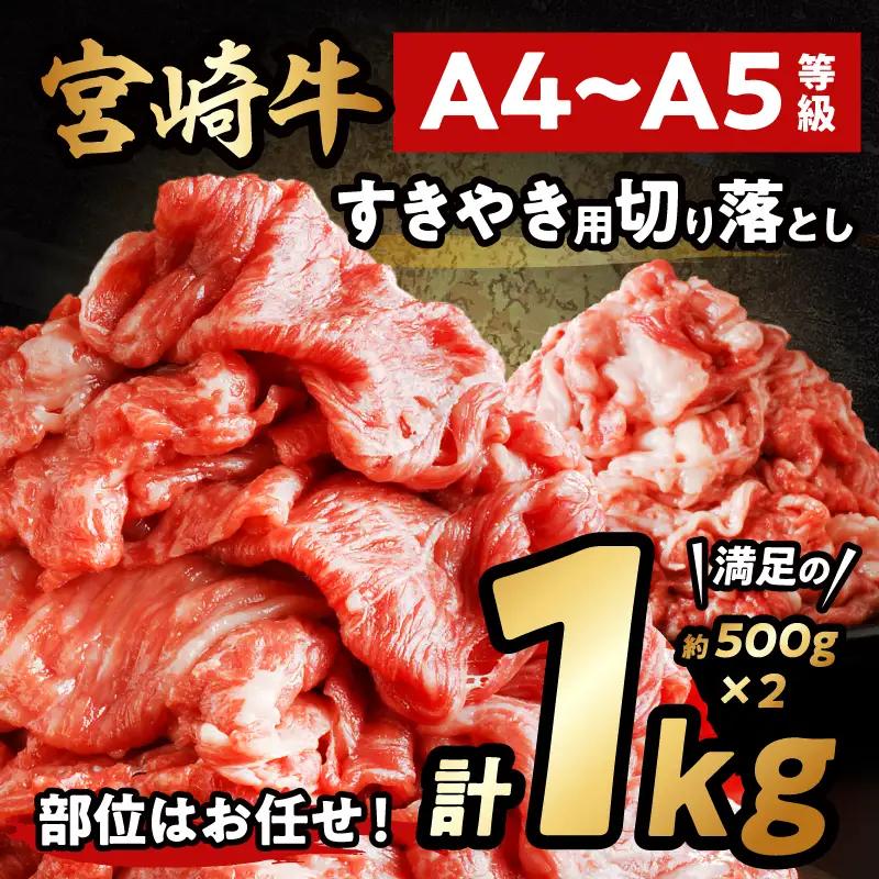 牛肉 すき焼き用 牛肉[宮崎牛 切り落とし 1kg]