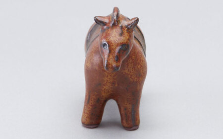 【瀬戸焼】オブジェ　木馬　赤茶（D9）/ オブジェ インテリア 木馬[BBAJ027]
