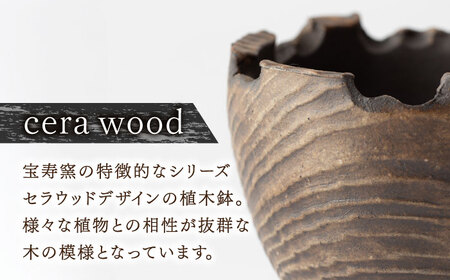 【宝寿窯】植木鉢 小cera wood[UCN026-2] 植木鉢