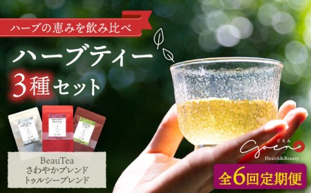 【全6回定期便】3種のハーブティーセット（3種×各1袋）【Goenヘルス＆ビューティー】お茶 ローズヒップ レモングラス ほうじ茶[HBQ012]