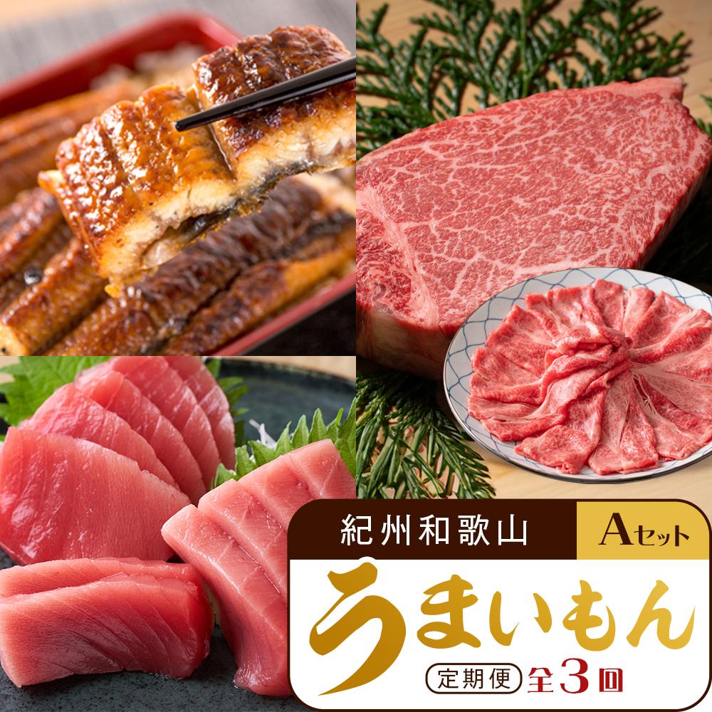 【定期便 全3回】紀州和歌山うまいもんセットA（生まぐろ・うなぎ蒲焼・熊野牛）【UT125】　XF91165