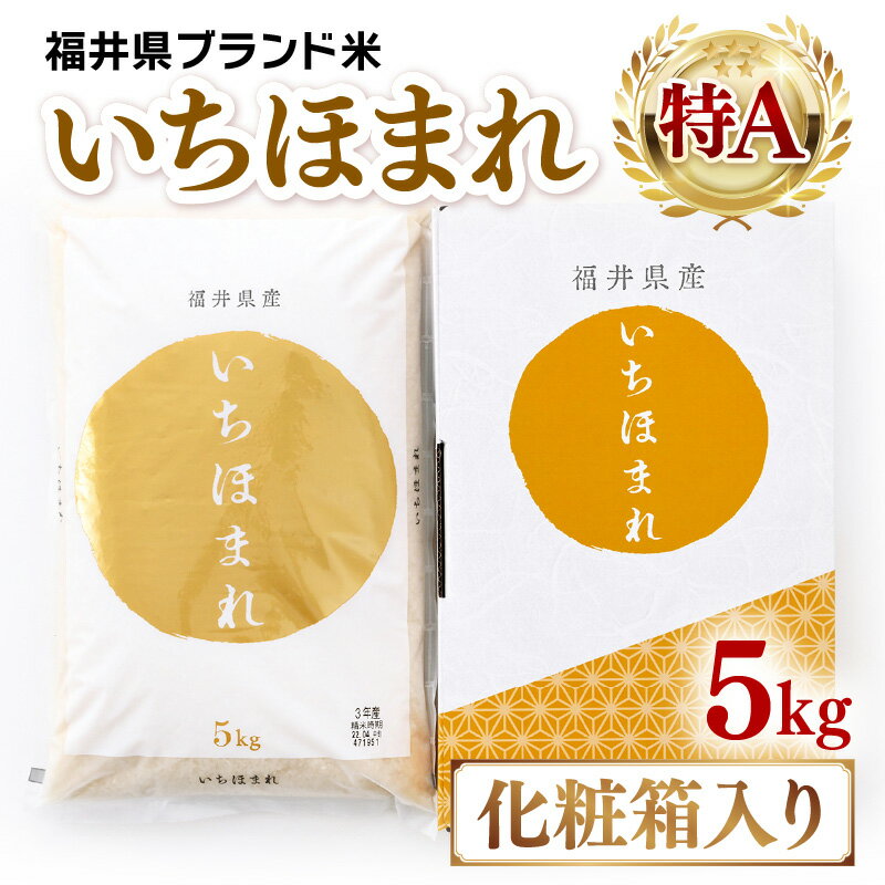 【ふるさと納税】【先行予約】【令和7年産】いちほまれ 精米 5kg 《ギフトにもおすすめ！化粧箱入り》／ 福井県産 ブランド米 白米 贈り物 お取り寄せ ※2025年10月上旬以降順次発送予定