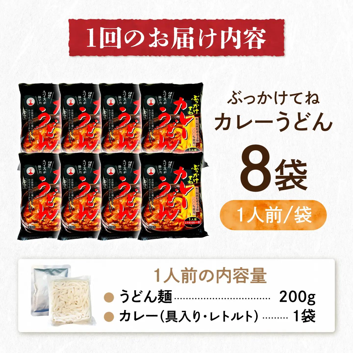 【全3回定期便】カレーうどん 8食 [VAI064] カレーうどん