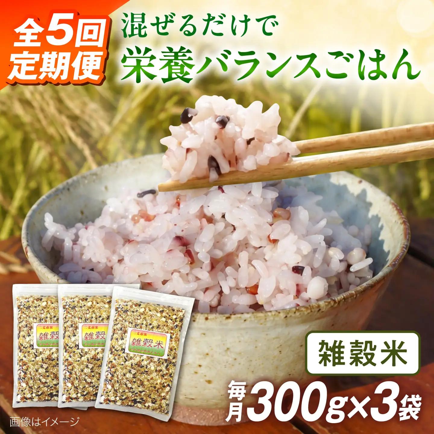 全5回 定期便 （月1回） 雑穀米 健康 ごはんの お米 セット 二丈赤米産直センター [ABB020]