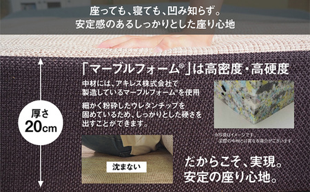 ソファベッド セミダブル 2WAY 極厚 厚さ20cm 2分割可能 背もたれをパタンと倒して自由に使える！ 寝具 インテリア 2人掛け 3人掛け 4人掛け ソファ ソファー