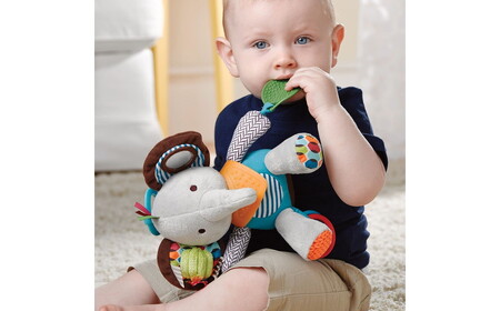 No.344-02 ダイパーケーキ/バンダナバディーズ/エレファント ／ おむつケーキ 出産祝 ギフト 贈り物 女の子 男の子 赤ちゃん ベビー ベビーギフト ぬいぐるみミラー 歯がため カシャカシャ