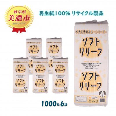 ふるさと納税 美濃市 【2ヵ月毎定期便】ちり紙【リリーフ】1000枚x6袋 全3回