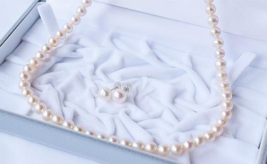 淡水本真珠ネックレス＆ピアスセット　　