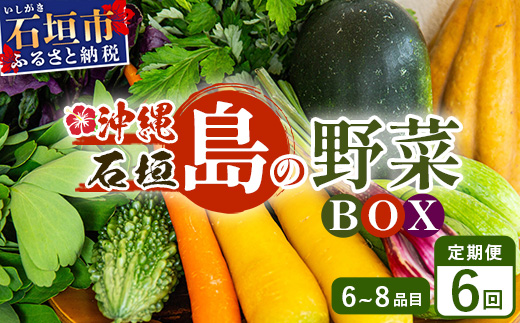 【６回定期便】石垣島産 野菜BOX ≪定番・旬の野菜 ６~８種類≫（1箱×6回）季節の野菜パワーをあなたに！！｜野菜セット おまかせセット 旬 季節のお野菜 旬の野菜セット 詰め合わせ 定期便 ６回 定番野菜 島野菜 沖縄県 石垣市 石垣島 CK-3