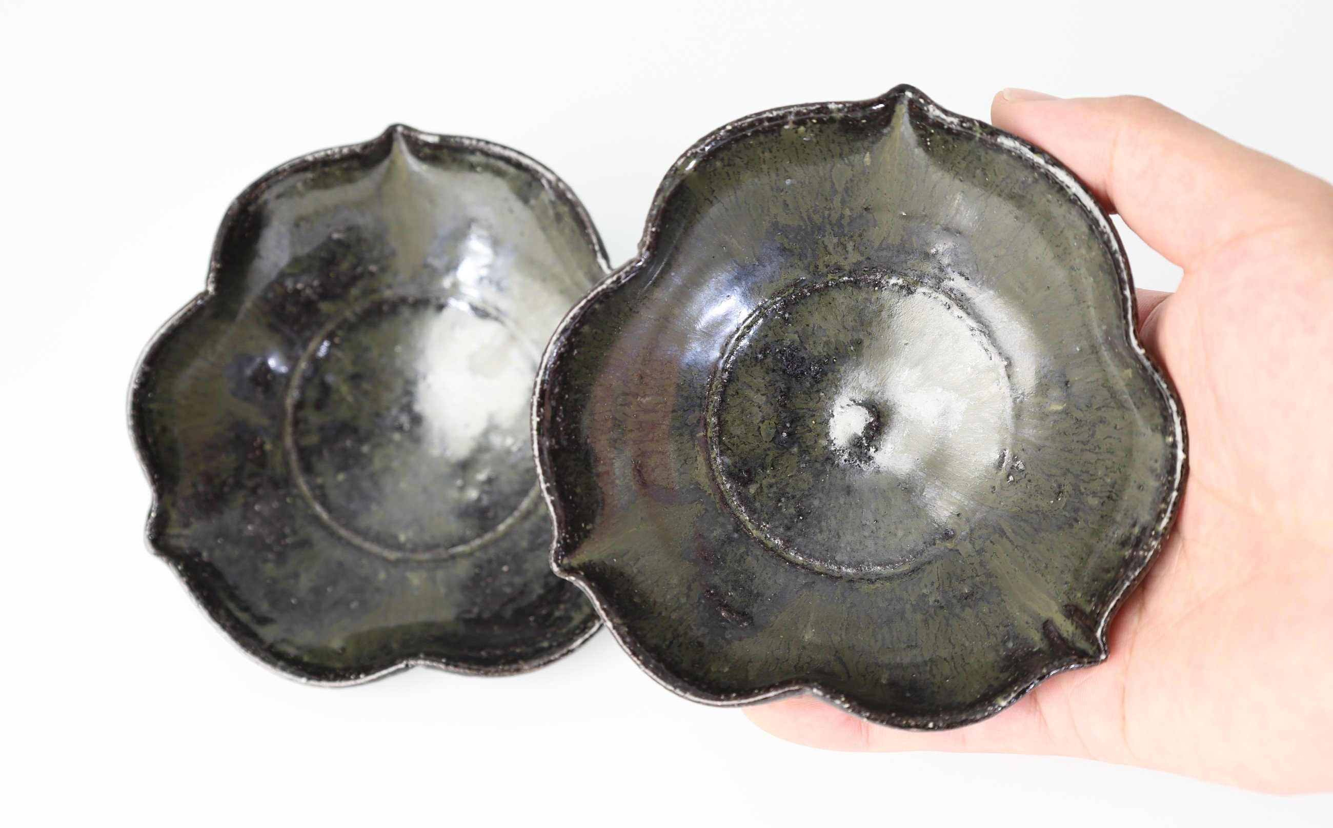 王天家窯 唐津焼 輪花向付(小) 2客