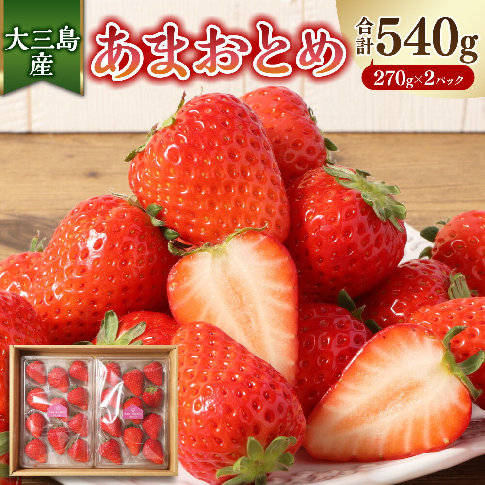 【ふるさと納税】大三島産 あまおとめ 約270g×2パック 計約540g 苺 いちご イチゴ ベリー 果物 フルーツ デザート お取り寄せ 国産 愛媛県 冷蔵 送料無料【2026年1月上旬-5月下旬発送予定】(507)
