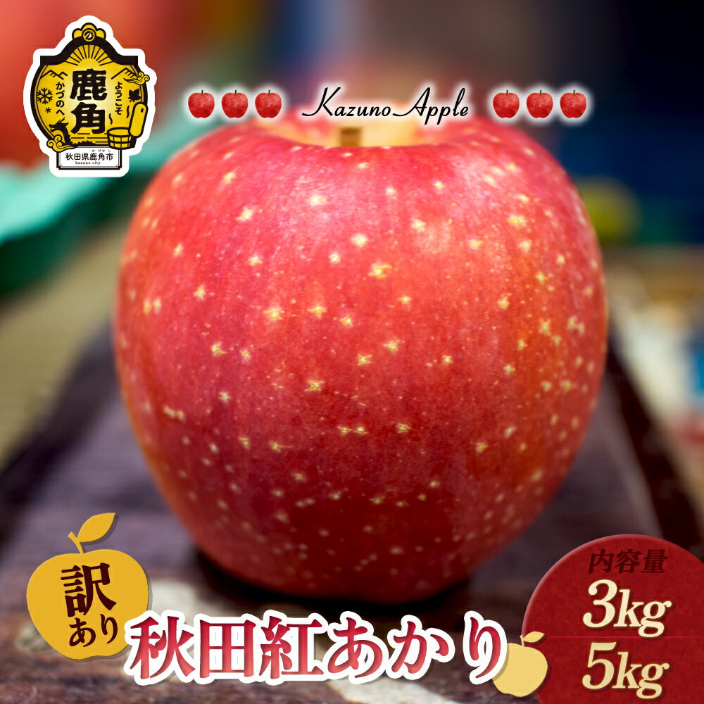 【ふるさと納税】《 先行予約 》 訳あり りんご 鹿角りんご 「 秋田紅あかり 」選べる 3kg ／ 5kg 家庭用りんご リンゴ 林檎 みずみずしい 果汁 リンゴ 林檎 完熟 旬 県産りんご お中元 お歳暮 お見舞い グルメ 故郷 秋田県鹿角市産 送料無料 【佐藤秀果園】