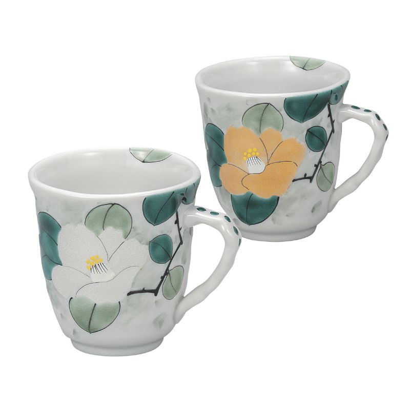 【ふるさと納税】九谷焼 ペアマグカップ・金銀彩椿