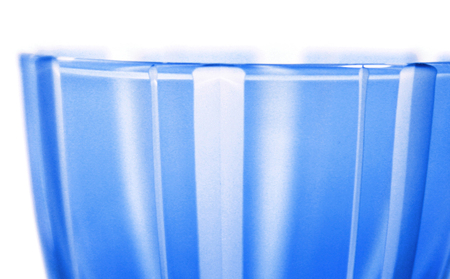 浅草切子 KANA KURITA「ぐい呑 子持縞 青藍/金赤＜艶消し＞」ペアセット 木箱入り