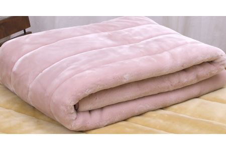 ムートン調アクリルマイヤー敷パッド (ダブル：ピンク) [2176]