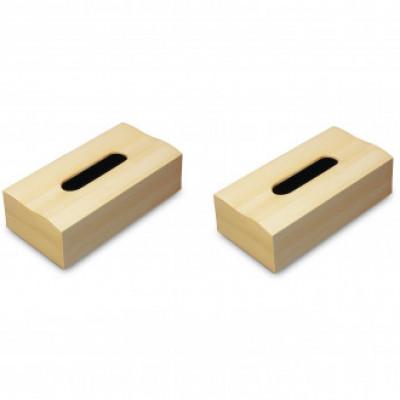 ふるさと納税 かつらぎ町 木目塗り ティッシュBOX イエローメープル 2個組 1つ1つ刷毛で描いた木目柄のティッシュケース