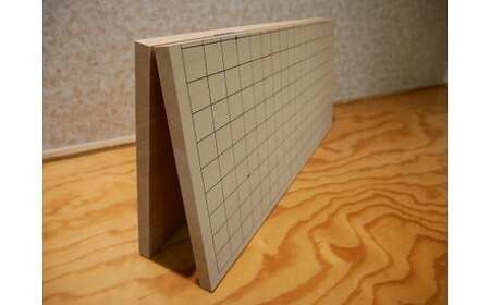 GS-01【 碁盤 】 新桂 5号 接合折盤 卓上 セット 囲碁 将棋 木工品
