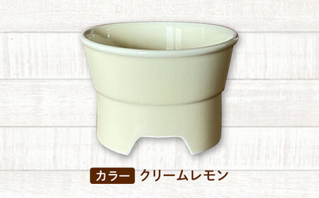 【美濃焼】 陶器製ペット用フードボウル 丸高台フードボウル M クリームレモン pet112 瑞浪市 / ながしまプランニングオフィス エサ入れ 餌皿 犬 猫 [AZBM137]