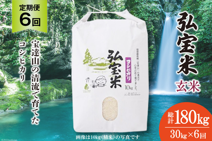 
            米 定期便 コシヒカリ 「弘宝米」 玄米 30kg ×6回 総計 180kg [中西農場 石川県 宝達志水町 38601291] お米 こしひかり 美味しい 農家 直送 6ヶ月 180キロ 30キロ 石川 能登
          