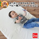 【ふるさと納税】オーガニックダブルガーゼのベビー用フィットシーツ（ミニ） 2枚組　/ オーガニック 綿100％ 60×90 ダブルガーゼ オールシーズン 夏 日本製 ベビー布団 ベビーベッド 出産祝い 出産準備 プレゼント [B-01104]