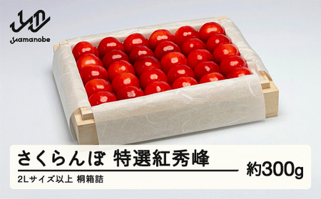 《先行予約》2026年 山形県産 特選紅秀峰 桐箱詰め 約300g 2L以上 やまのべ多田耕太郎のさくらんぼ サクランボ F20A-049