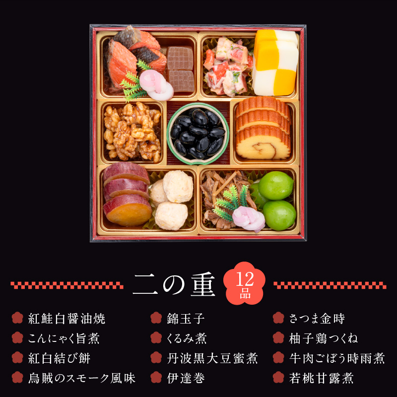 名古屋コーチン鍋＆追い肉1羽分セット と 千賀屋謹製 迎春おせち料理 和風三段重「おもいやり」セット