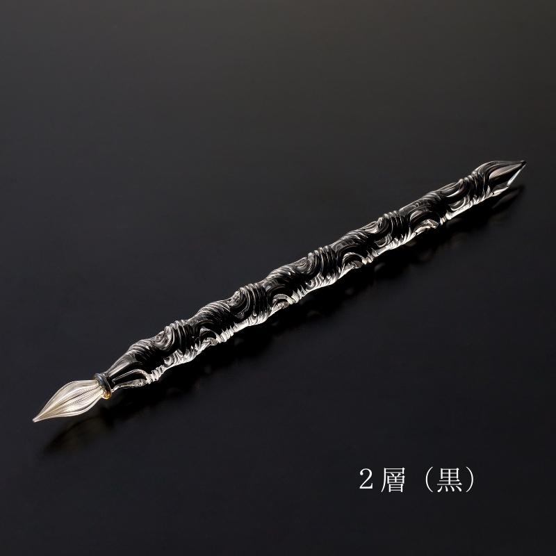 【ガラスペン】オールひねり 軸径12mm (カラー：２層(黒))
