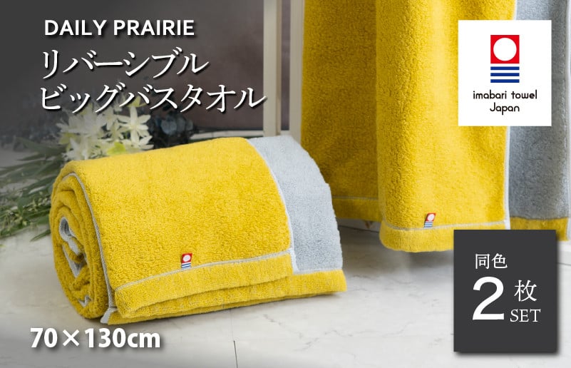 
            （今治タオルブランド認定品）DAILY PRAIRIE リバーシブルビッグバスタオル 2枚セット （ミモザ／グレー） [I002960BBT2Y/GY] 今治タオル タオル 今治バスタオル ビッグバスタオル ギフト ギフトセット お祝い 贈り物 日本製
          