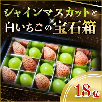 【ふるさと納税】シャインマスカットと白いちごの宝石箱18粒(県内共通返礼品:石岡市産)【配送不可地域：離島・北海道・沖縄県・信越、北陸・東海・近畿・中国・四国・九州】 (BR027)