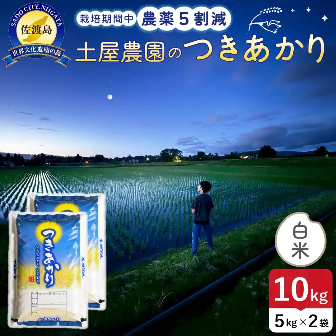佐渡島産つきあかり 白米 10kg 令和8年産 農薬5割減 土屋農園 195962-061402