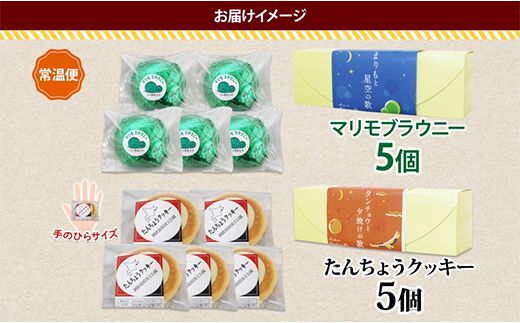 マリモブラウニー&たんちょうクッキー 各5個入り 計10個 個包装 釧路銘菓 焼き菓子 ホワイトチョコクッキー ほうれん草ブラウニー 丹頂鶴 釧路湿原 阿寒湖 洋菓子 クランツ 北海道釧路市 送料無料