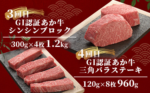 【定期便 12回】≪GI認証≫くまもと あか牛 12種 食べ比べ【家族で ご褒美 定期便】ステーキ シャトーブリアン サーロイン ランプ ミスジ リブ ロース 12回配送 ステーキ 和牛 あか牛 牛肉