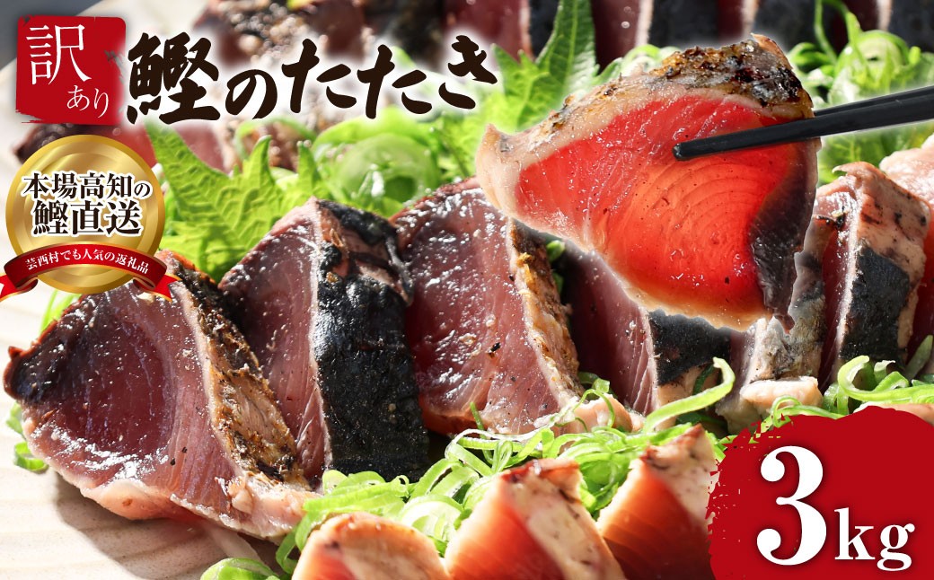 高知県産 カツオたたき 3.0kg 訳あり サイズ不揃い