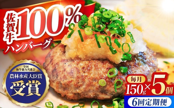 
            【全6回定期便】佐賀牛 ハンバーグ 5個セット【田中畜産牛肉店】 [HBH048]
          