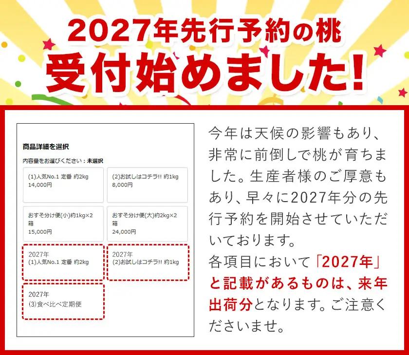 【2027年先行予約】桃 紀の里の桃 約1kg