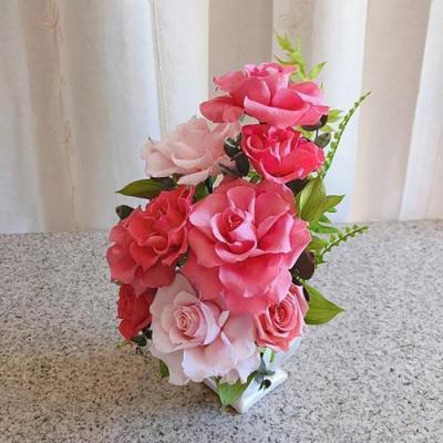 ふるさと納税 名古屋市 プリザーブドフラワー・bell薔薇(クリアケース入り)　ピンク系