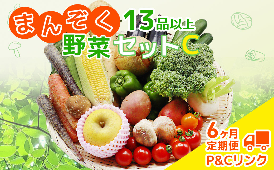 
            【6ヶ月 定期便】 まんぞく野菜セットC 13品 以上 季節 旬 野菜 詰め合せ 定期 国産 季節 旬 おまかせ 産地直送 春野菜 夏野菜 秋野菜 きのこ 葉物 果物 果菜 根菜 冷蔵 野菜室 ダイエット 食 栄養食 加工品 カット野菜 岩手県産 北上産 季節限定 山菜 ブロッコリー たまねぎ さつまいも とうもろこし サラダ トマト しいたけ 送料無料 岩手県 北上市 N0017  
          