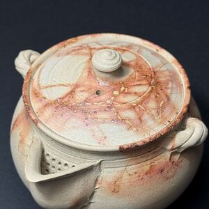 仁　14号綱耳付藻掛宝瓶（木）1－183｜陶器 やきもの 焼き物 手作り 谷川仁 職人 伝統工芸品 急須 常滑焼愛知県 常滑市