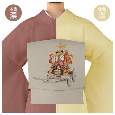 ふるさと納税 京都市 【和装振興応援プロジェクト】歳時記9月3「秋祭り」京手描友禅 染帯|染帯 着物 織物 |  | 01