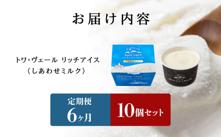 【定期便6ヶ月】リッチアイスクリーム しあわせミルク　10個セット（100ml）
