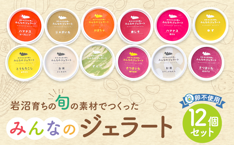 岩沼 みんなの家の 「 みんなのジェラート 」 12個 詰め合わせ セット アイス ジェラート