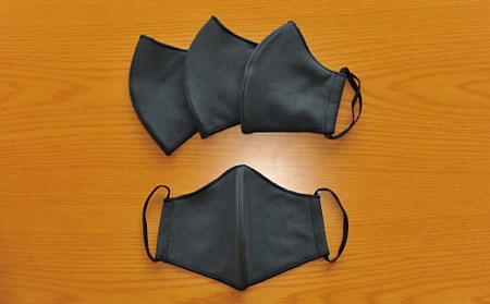 洗える【速乾・爽やかな肌触り】快適マスクM　紺（大人用）４枚