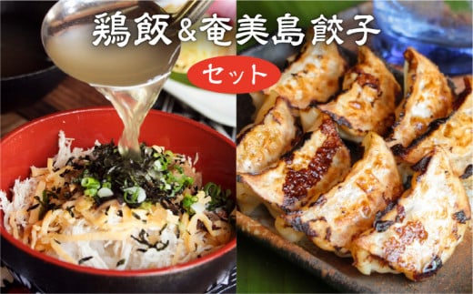 奄美のおもてなし料理「鶏飯」＆こだわりの奄美島豚餃子セット　A011-006