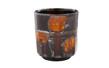 【瀬戸焼】鉄釉面取湯呑 【山長陶苑】 / 湯呑 湯呑み 食器 和食器 / 瀬戸市[BBBH040]