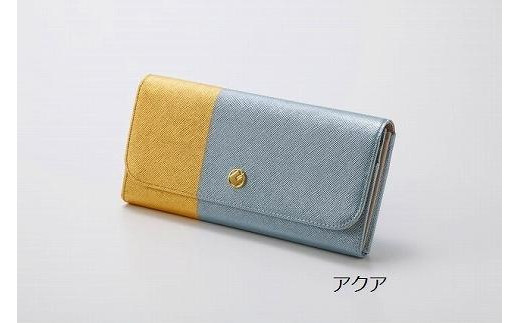 
【金箔押　山村】DAYBREAK 長財布 （アクア）
