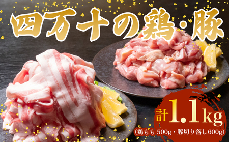 【鶏もも肉】鶏肉 と 豚肉 の セット 計1.1kg ( 鶏もも肉 500g と 豚肉 スライス 600g )
