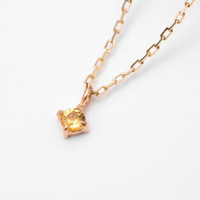 【ふるさと納税】K10イエローゴールド 天然石ネックレス【11月誕生石シトリン】上品な華奢見えサイズ 長さ40cm　K10-05-11 / 金 ゴールド ジュエリー アクセサリー ギフト プレゼント レディース シンプル 定番