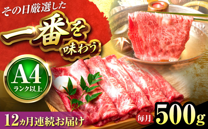
            【全12回定期便】【A4〜A5】博多和牛 しゃぶしゃぶすき焼き用(肩ロース肉・肩バラ肉・モモ肉)500g 吉富町/株式会社MEAT PLUS [BGAB097]
          