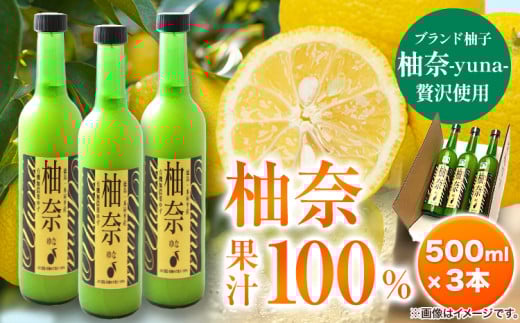 木屋平特産ゆず「柚奈」果汁100％ 500ml×3本 《30日以内に出荷予定(土日祝除く)》株式会社Surfrider(松家農園) 徳島県 美馬市 特産 柚子 ゆず 柚奈 ジュース 果汁100% 送料無料 st-p